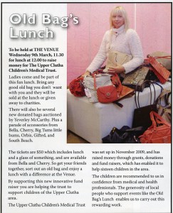 Messenger editorial promoting the Trust's "Old Bags" Fundraiser