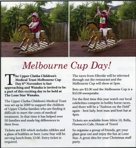 Messenger story on the Trust's 2012 Melbourne Cup Fundraiser