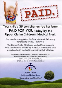 Trust flyer handed to patients who benefit from the Trust paid free Doctor's visits